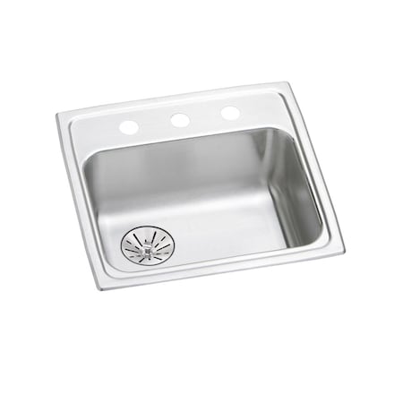 Elkay Lustertone Stainless Steel 19 X 18 X 6-1/2 Single Bowl Top Mount Ada Sink With Perfect Drain LRAD191865LPDMR2